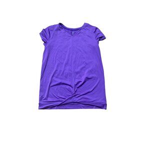 Champion Womens Purple V-Neck T-Shirt XL 14-16 Polyester Blend